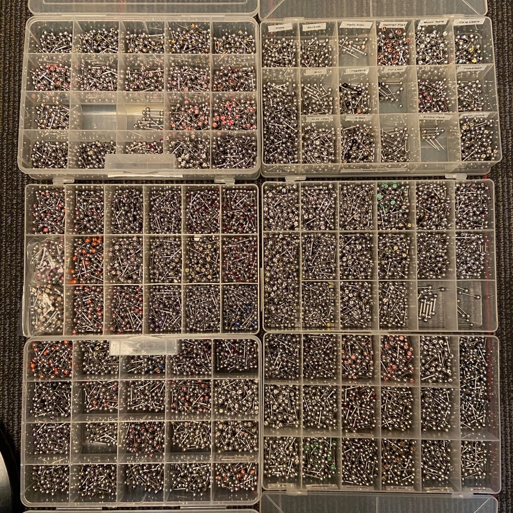 🌳 4/$20 Set of 12 Tongue Rings - Picture 3 of 4